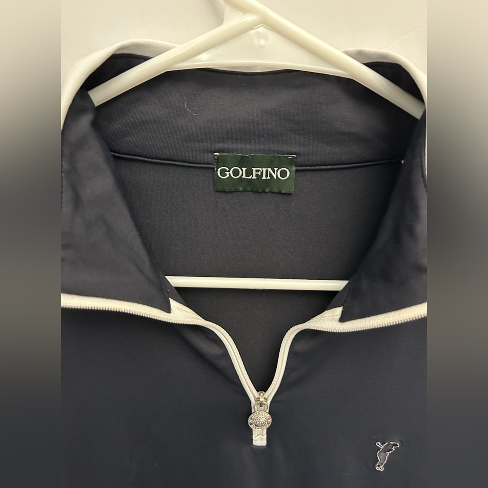 Golfino Black, White & Green Quarter-Zip Pullover Size 8 - Picture 3 of 5